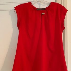 Red Short Sleeve Blouse